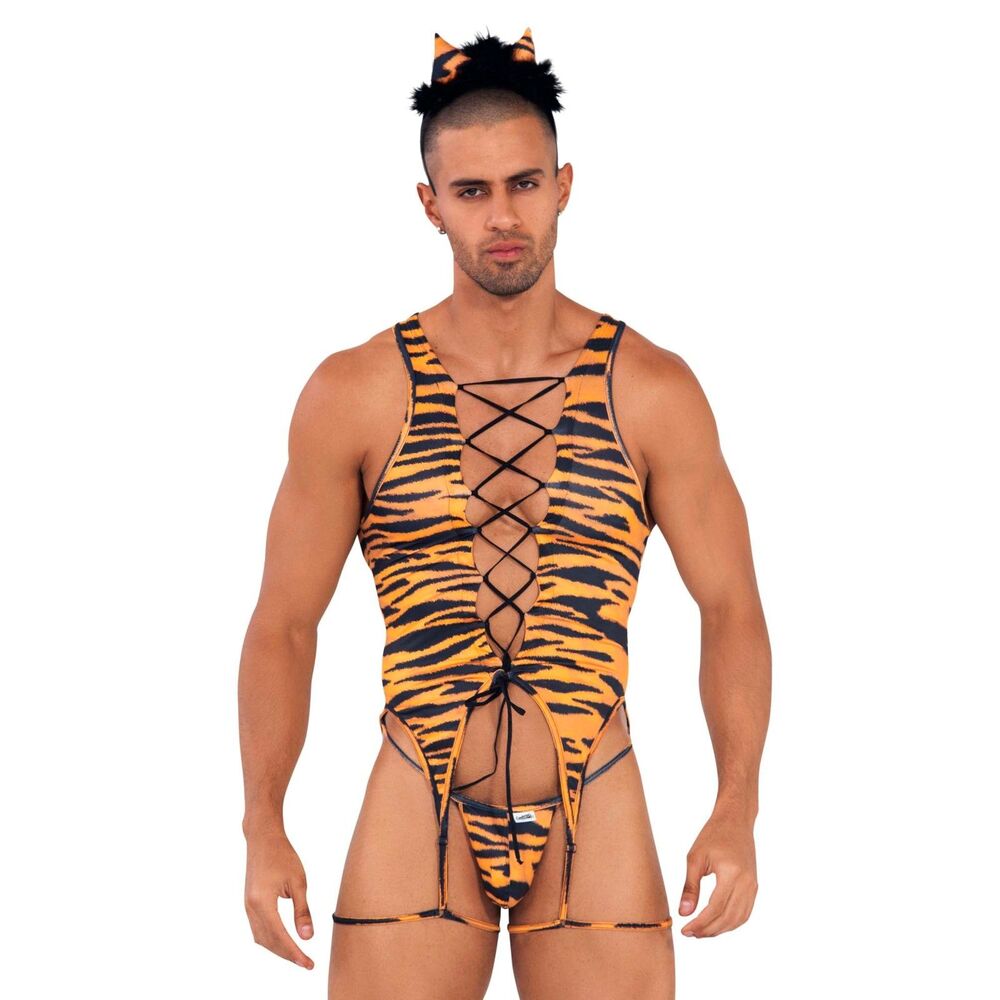 Candyman Tiger Print Bodysuit Costume 99734